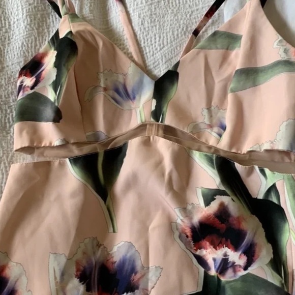 Topshop Floral Thigh Split Dress - Picture 4 of 5